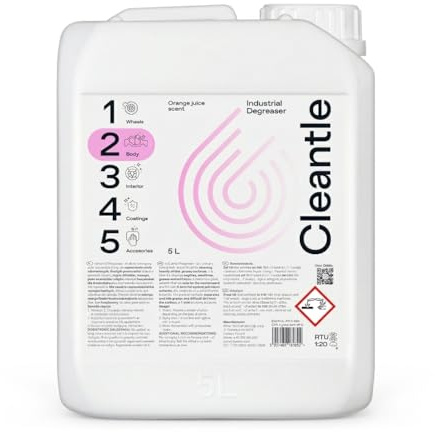 Cleantle Industrial Degreaser 5 l koncentrerat rengöringsmedel för stark smuts och fettfläckar motorer maskinkaross säker plast och gummi biologiskt nedbrytbar orange juicedoft