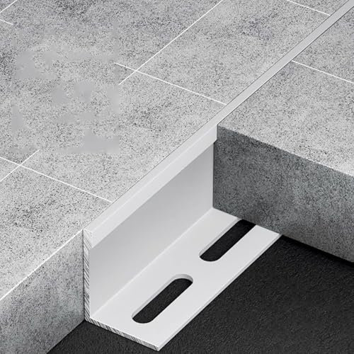 WJYWX Tile Profile, Made Of Aluminum Alloy Tile Rail Square Profile, 90CM*3 Pieces End Strip Tile End Strip Corner Profile Angle Profile For Edge Protection(Flower White,30mmx0.9m)