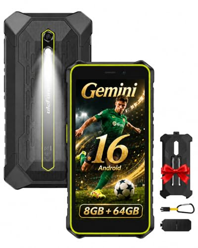 Ulefone Rugking 2 Pro Android 16 Movil Resistente Octa Core 8GB + 64 GB/2TB TF, AI Smartphone 5.45 Cristal Gorilla Movil Irrompible 4550mAh, 13MP, Movil Pequeño NFC/Linterna/Garantía de 2 Años-Verde