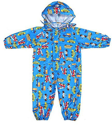 Gagacity Traje de Lluvia Infantil con Capucha EVA Impermeable con Estampado de Algodón, para Niños de 1 a 6 años, 1-3 Years