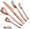 HOMQUEN Kupfer Besteck Set 30 Stück, Kupfer Besteckset aus Edelstahl, Kupfer Titanbeschichtung, Utensiliensets Service-Set für 6 (Roségold Glänzend)