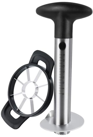 Newness Pineapple Corer and Slicer Tool, Robust Pineapple Core Remover with Upgraded Cutter & Reinforced Thicker Blade, Stainless Steel Kitchen Fruit Gadget for Diced Pineapple Rings (Black)