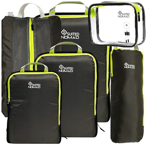 6 Set/3 Set Kompressions Packwürfel, Ultraleichte Reisetaschen Packing Cubes für Rucksack und Koffer