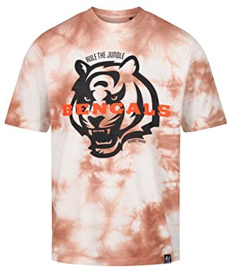 Recovered Cincinnati Bengals NFL Tie-Dye Relaxed Oversized T-Shirt Brown White L