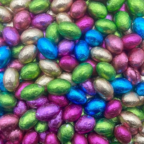 Solid Milk Chocolate Foil Easter Eggs x 500g (Approx 100 Eggs) - Easter Egg Hunts & Gifts