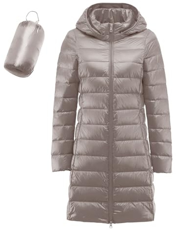 Doudoune Légère Femme Hiver Veste à Capuche Pliable Fine Ultralight Grande Taille Puffer Jacket Blouson Duvet Plume Oversize Doudounes de Randonnée