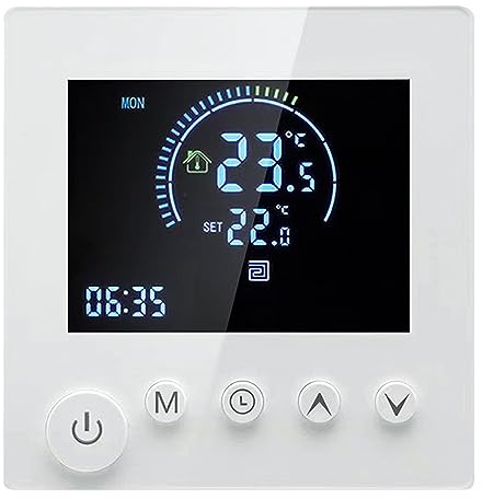 Ejoyous Termostat Golvvärme, Termostat Värme Smart Digital Rumstermostat Väggtermostat Programmerbar LCD-skärm Touch-knapp (W-2)