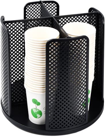 Wisebom Portabicchieri Girevole a 360 Gradi, Dispenser Bicchieri di Plastica Bicchieri Carta Organizer per Tazze, Portabicchieri Plastica, Porta Bicchierini Caffe per Caffè Negozio Casa Ufficio Buffet