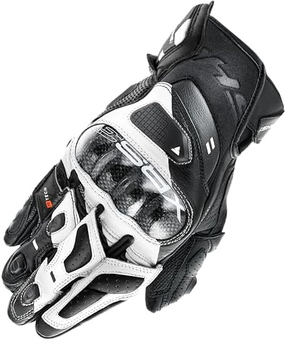 SHIMA XRS-3 Motorrad Handschuhe Herren Leder Kurze Sport Motorradhandschuhe Schutz Touchscreen Stadt Lederhandschuhe Motorcycle Belüftet Verstärkt Perforiertes Leicht (Herren, Weiß, XL)