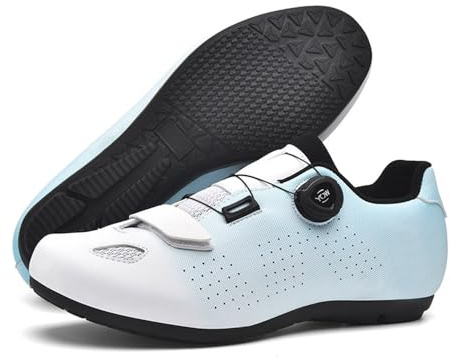 Treer Cycling Shoes Mens Womens, Mountain Bikes Cycle Trainers Shoes no Cleats Outdoor Unisex Men Lady Spin Bike for Indoor, Non-Slip Rubber Bottom, 4.5 UK-9.5 UK (Gradient Blue,7)