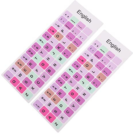 POPETPOP Autocollants Lettres Clavier Anglais 2 Feuilles, Stickers Adhésifs pour Clavier Qwerty D'ordinateur Portable, pour Apprentissage Multilingue
