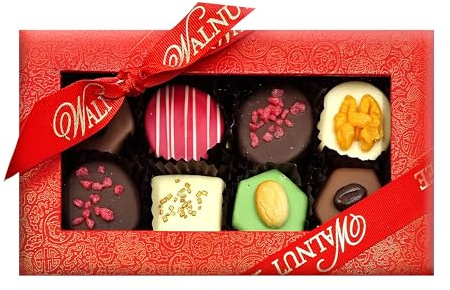 Walnut Tree – Chocolate Marzipan and Jam Biscuit Petit Fours in Chocolate Shells – Handpacked in the UK – Luxury Sweet Selection – Handcrafted Gourmet Gift Box – Birthday, Anniversary 190g