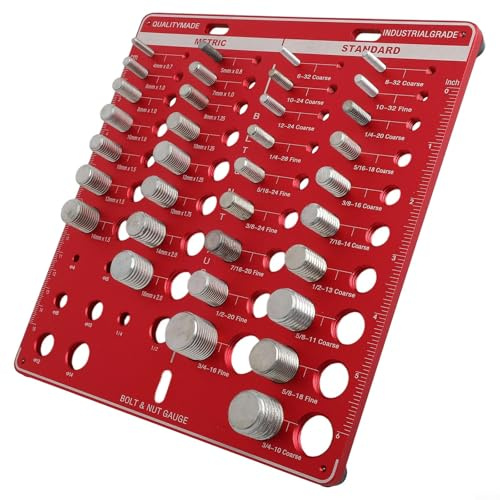 HpLive Jauge de filetage pour écrous et boulons 34 tailles, outil de mesure en alliage d'aluminium, mesure métrique et standard