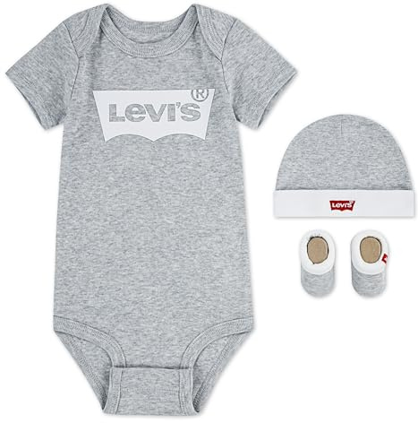 Levi's Kids Set clásico de gorro y botín para Batwing, conjunto de 3 piezas para bebés y pequeños