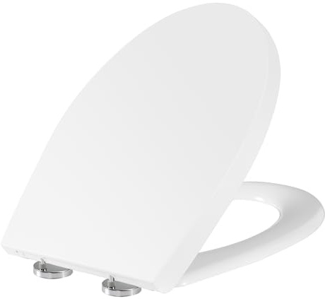JONIQ Toilettensitz O-Form, Absenkautomatik & Quick-Release, Weiß | Softclose, Quick Release, nur 1 kg leicht, bis 150 kg belastbar
