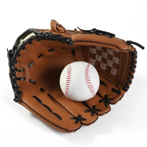 Baseballhandske Baseballhandske Läder för Träning Vuxna, med dämpning Tjock Kastare Fält (Brun 30 cm)