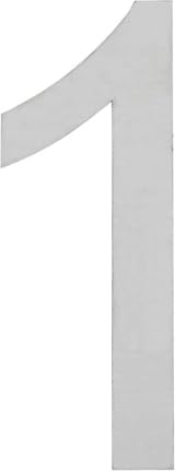 ARREGUI SEC11-T3 Número de Casa Exterior de 20 cm de altura | Placa de Señalización de Acero Inoxidable Satinado | Número de Puerta | Letra de Casa | Número de Vivienda, Piso o Escalera | Número 1