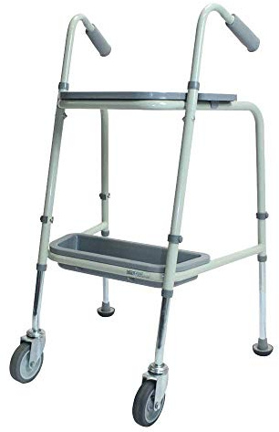NRS Healthcare Duo Height Adjustable Walking Trolley, P23129, Pebble Grey