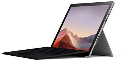 Microsoft Surface Pro 7 12.3” Tablet (Platinum) - Intel 10th Gen Quad Core i7, 16GB RAM, 256GB SSD, Window 10 Home, 2019 Edition, and Black Type Cover