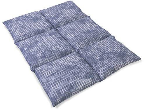 Coussin aux grains de blé 40x30 - Coussin chauffant pour le dos ... - Bouillotte sèche - Compresse chaude ou froide (6 compartiments; Design: used look bleu-gris)
