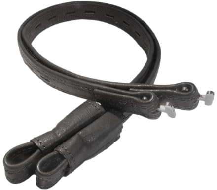 Karlslund Correa para estribo de piel, 45 cm, color negro