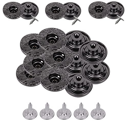 WedDecor KAM Jeansknöpfe, 22 mm Ersatz-Jeans-Knöpfe, kein Nähen, Knopfverschluss mit Nieten auf der Rückseite für Denim, Jeans, Jacken, Kleidungsreparatur, Legierung, Rotguss, 20 Stück