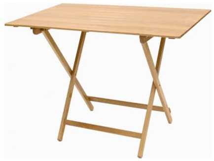 Mottiwood Tavolo Pieghevole, Tavolino Richiudibile, Salvaspazio, 80x60x73.5hcm, Legno Faggio, Interno e Esterno