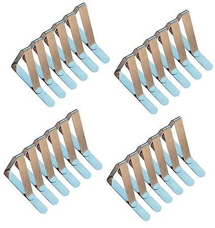 SHOWERORO 24piezas Pinzas Triangulares Ajustables para Mantel Sujetamanteles Inoxidable Antioxidantes para Casa y Cocina