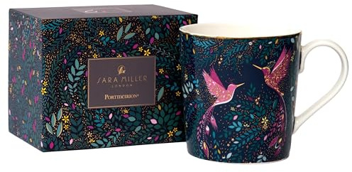 Sara Miller India Collection - Hummingbird Paradise Mug - Deep Blue
