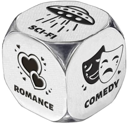 UNICRAFTALE Anniversaire Jour Le Plus Doux Soirée en Amoureux Dés de Décision de Film Cadeaux 1 Ensemble Dés de Décision de Film Acier Inoxydable avec Boîte Cadeau Saint Valentin Mariage Anniversaire