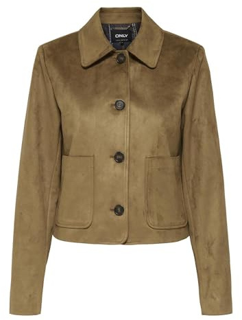 ONLY Faux Suede Jacket Onltulip Life-Giacca in Finta Pelle Scamosciata, Colore: Otw, Cognac, x_s Donna