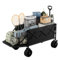 WOLTU Chariot Pliable à roulettes, Chariot de Jardin, avec Porte Arrière, Roues pour Tout Terrain avec Frein, 200L, Charge de 150 kg, pour Camping, Jardinage, Courses, Plage, Noir