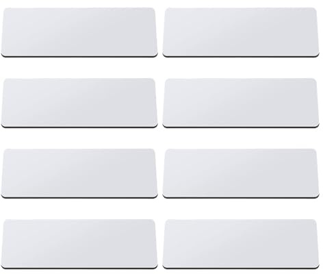Lot de 8 badges nominatifs avec épingle brute pour transfert thermique - Porte-badge avec épingle inscriptible