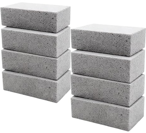 KASURE 8 Pcs Nettoyage Grille Barbecue, Blocs Réutilisables de Nettoyage Pierre, 10×7×4 cm Pierre Abrasive Crepiere, Utile pour Nettoyer Grills/Griddles/Four Carreaux