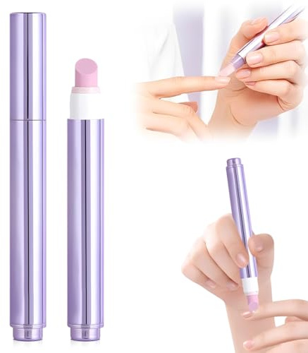 Bcenoilua Penna Con Olio Per Cuticole Penna 3 In 1 Per La Cura, Punta In Ceramica Per Spingere Le Cuticole Cuticoles Remover Repair Penne per Ipotizzati (viola, taglia unica)