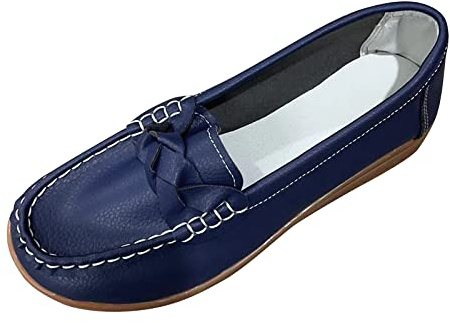 YOSUWOAI Mocasines de verano para mujer, zapatos para aprender a andar, diseño vintage, cómodos, planos, elegantes, lisos, informales, ligeros, para caminar