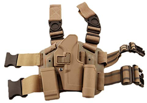 WISEONUS Airsoft Tactical Destra Poggiapolsi Fondina Custodia per Armi Lega Paddle Holster Magazine Torch Pouch per Glock 17 19 22 23 31 32