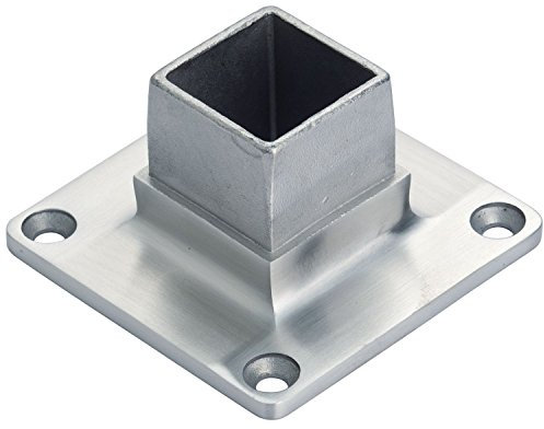 CROSO CN4900110 Wand-und Bodenflansch f. Anschluss Vierkantrohr 40 x 40 x 2,0mm,Edelstahl V4A, Silber, 0 mm