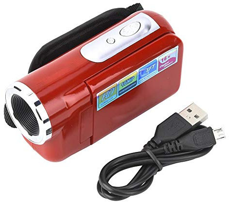 Elprico Videocamera Digitale 16X DV, Portatile con Schermo LCD TFT - Il Miglior Regalo per Bambini e Ragazzi (Rosso)