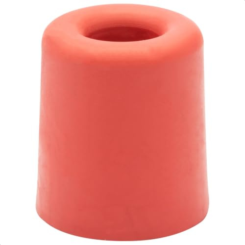 WAGNER Fermaporta VULKANO MEDIUM - Diametro Ø 31 x 34 mm I Fermaporta a pavimento/a muro da avvitare I Fermaporta rosso in stile retro in gomma piena - 15206121