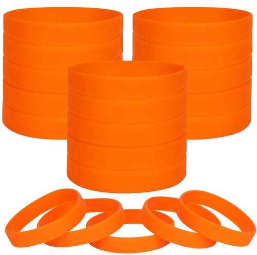 LVNRIDS 100 st tomma silikonarmband, elastiskt gummiband för sportfest, lösa band, 6.3'' longueur pour enfant, Silikon