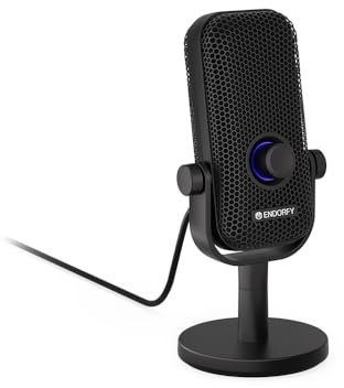 ENDORFY Solum Voice S, Mikrofon für Streaming, Chatting und Podcast-Aufnahmen, RGB-Beleuchtung, USB Plug & Play, Tap-to-Mute-Button, GAIN-Regler, Nierencharakteristik | EY1B013, Schwarz