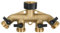 4 Voies Robinet Laiton Distributeur de Jardin, Hose Connector Splitter, Distributeur Raccord D'Arrosage Connecteur Prolongateur, 4 Sortie Distributeur Débit D'Eau Réglable pour L'Irrigation Jardin