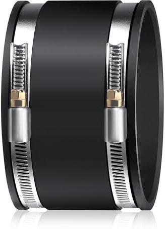 100mm Pipe Connector Rubber Sleeve Ø 100 mm Flexible Rubber Coupling with Two Stainless Steel Clamps Noise-reducing Sleeve for Duct Fan, Carbon Filter, Rigid Pipe, Steel Pipe