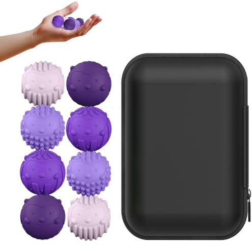 Bolas Magnéticas Antiestrés, Silicona Bolas Magnéticas Anti-Estrés uguetes Sensoriales para Aliviar Ansiedad y Estrés, Juguetes para Fidget (Púrpura 8 pcs)