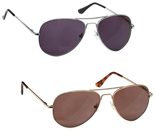 The Reading Glasses Company La Compañía Gafas De Lectura Plata Y Oro Lectores De Sol Valor Pack 2 UV400 Hombres Mujeres SS8-89 +1,50