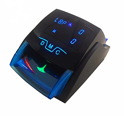 Kontanträkningsmaskin Mini praktiska sedel Uv/mg Detektera maskin falska euro anteckningar pengar räkningsdetektor for USD/EUR Kontantdetektor med batteri(Zwart)