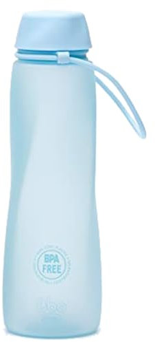 Irisana - Botella de Agua - 550 ml - Azul - 8 x 8 x 21 cm - Garrafa Deportiva Ideal Gimnasio - Bidón de Plástico sin BPA para Ciclismo - Colección Bbo
