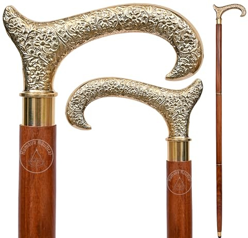 Samara Nautical Weekend Sale - Premium Quality - Derby Canes and Walking Sticks with Brass Handle - Affordable Gift Wooden Decorative Walking Cane Fashion Statement for Men/Women/Seniors/Grandparents