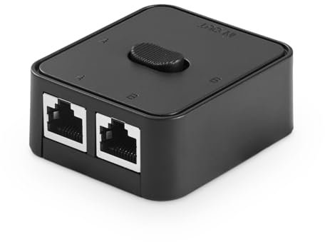 Binardat Commutateur de réseau Gigabit, sélecteur Ethernet passif, entrée/sortie vers réseau A ou B, commutateur manuel bidirectionnel, aucune alimentation requise